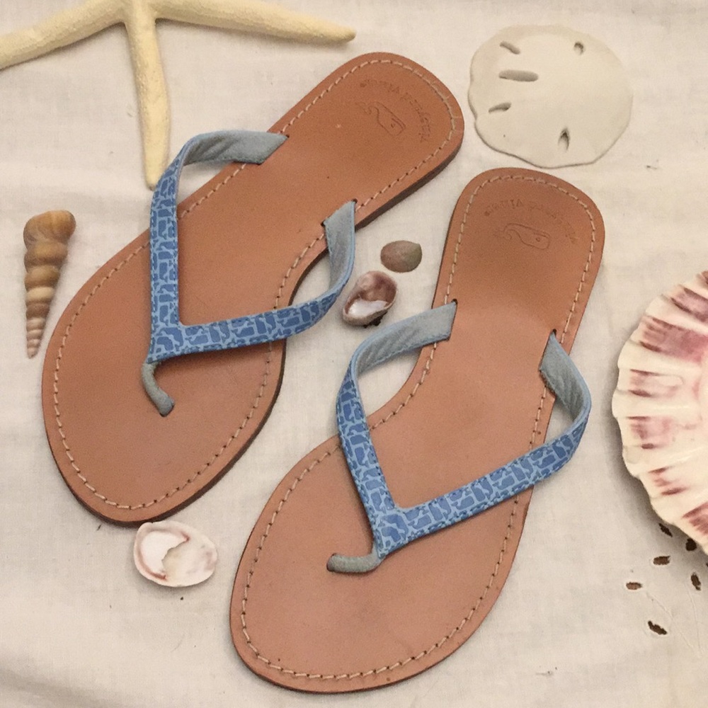 Leather Vineyard Vines Flip Flops